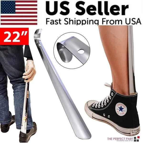 Easy Slip Long Handle Shoe Horn (22" Stainless Steel)
