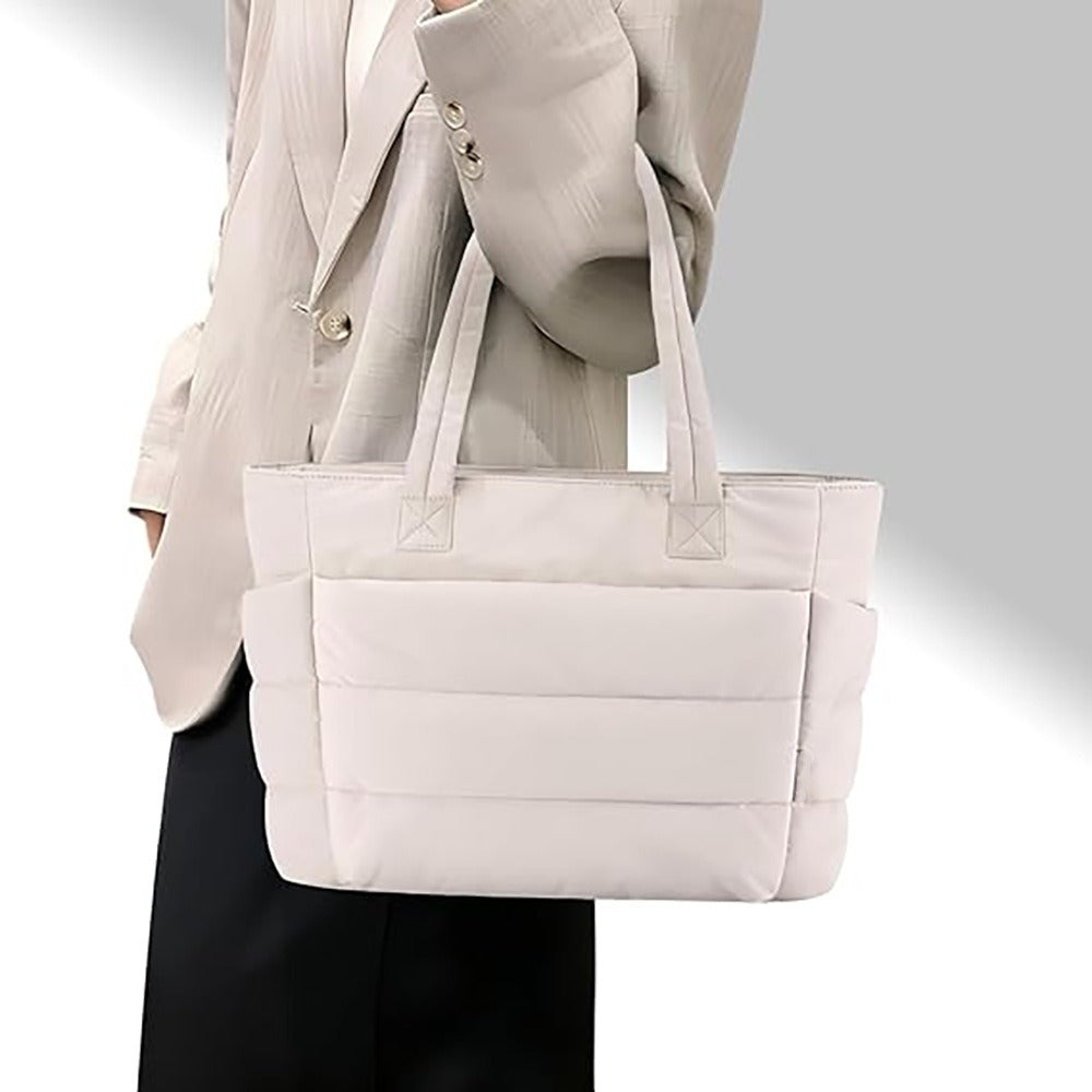 Quilted Laptop Tote Bag for Women