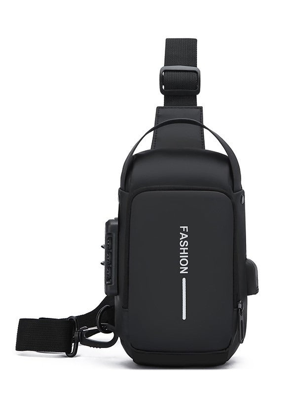 Men's Waterproof Anti-Theft Crossbody Sling Bag with USB Port