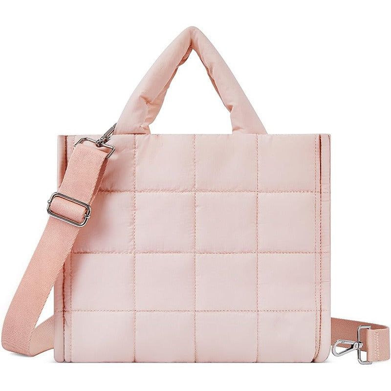 Large Quilted Crossbody Tote Bag for Women