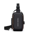 Men's Waterproof Anti-Theft Crossbody Sling Bag with USB Port
