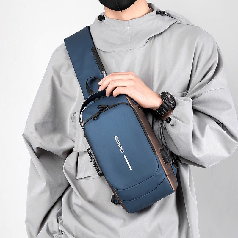 Lock Messenger Crossbody Bag - Large Capacity Business Bag