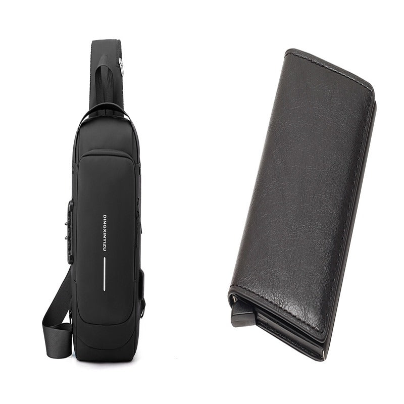Lock Messenger Crossbody Bag - Large Capacity Business Bag